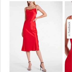 Express Satin Cowl Neck Slip Dress